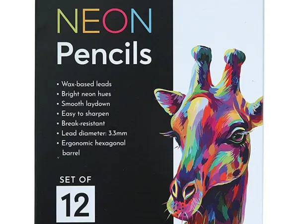 BRUSTRO NEON Pencils | Set of 12 Colours - Bhandari Stationers - Best Stationery Store In Kota