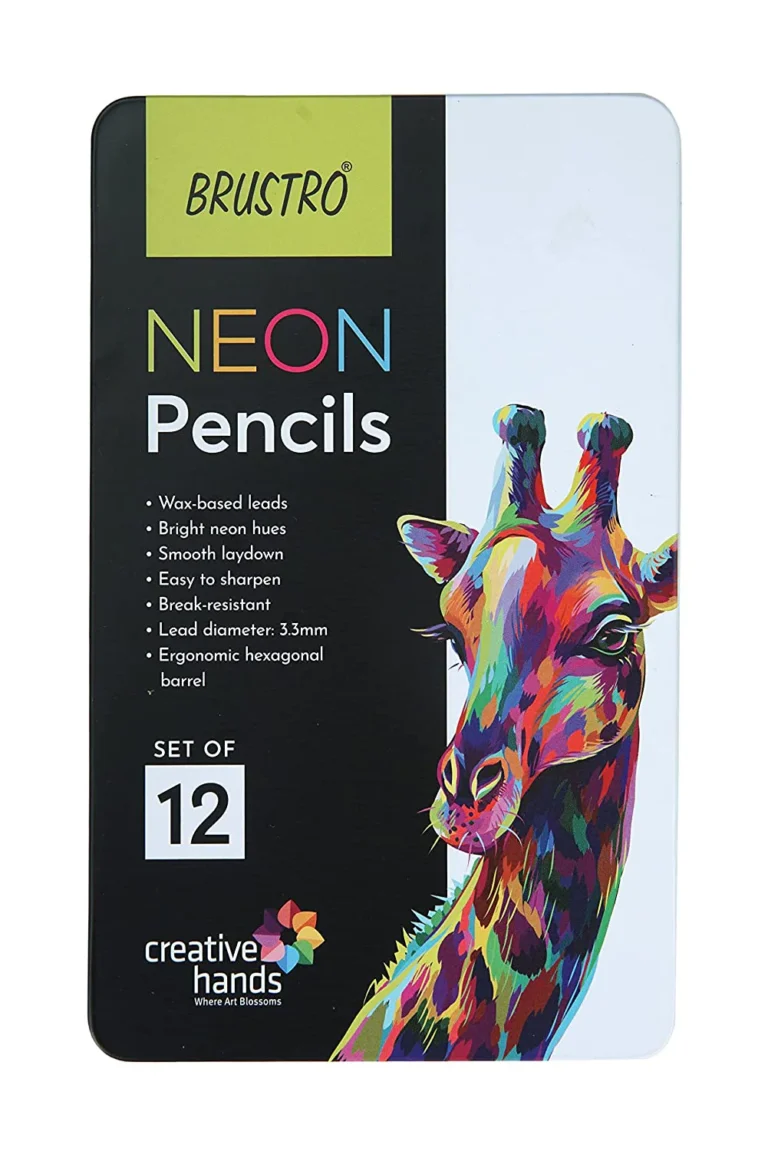 BRUSTRO NEON Pencils | Set of 12 Colours - Bhandari Stationers