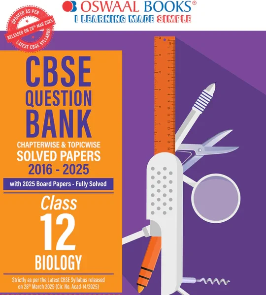 Oswaal Books CBSE Biology Question Bank Paper 2016-2025 For Class 10th - Bhandari Stationers