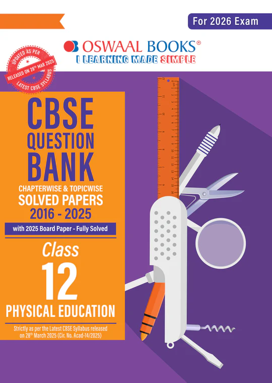 Oswaal Books CBSE Physical Education Question Bank Paper 2016-2025 For Class 10th - Bhandari Stationers