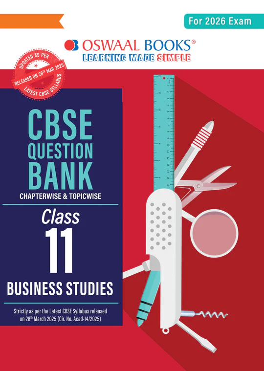Oswaal Books CBSE Business Studies Question Bank Paper 2016-2025 For Class 11th