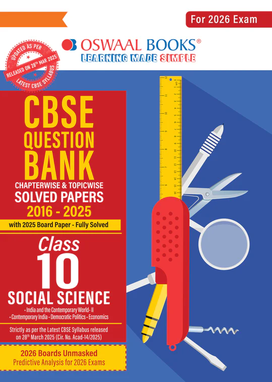 Oswaal Books CBSE Social Science Question Bank Paper 2016-2025 For Class 10th - Bhandari Stationers