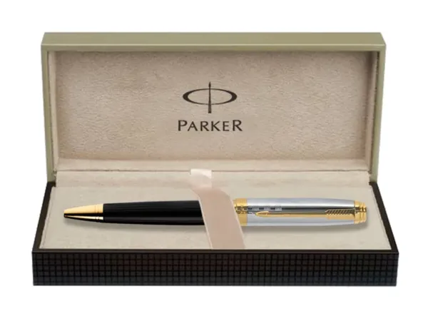 PARKER Ambient Deluxe Black Gold Trim Ballpoint Premium Pen - Bhandari Stationers - Best Stationery Store In Kota