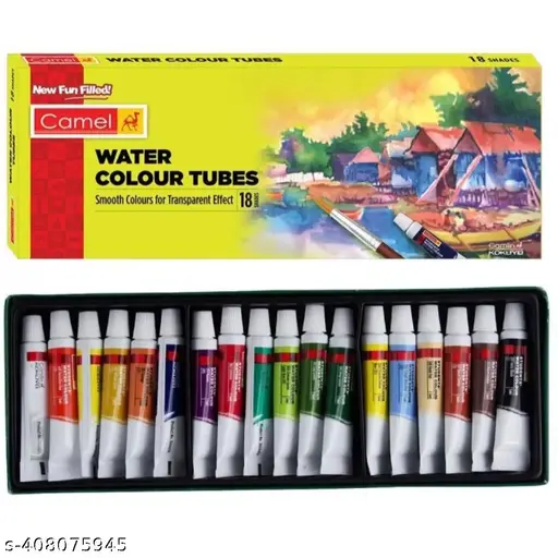 CAMEL WATER COLOUR TUBES 18 SHADES SMOOTHE COLOURS FOR TRANSPARENT EFFECT - Bhandari Stationers