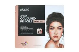 BRUSTRO Artists Coloured Pencils Skin Tone l Set of 24 - Bhandari Stationers - Best Stationery Store In Kota