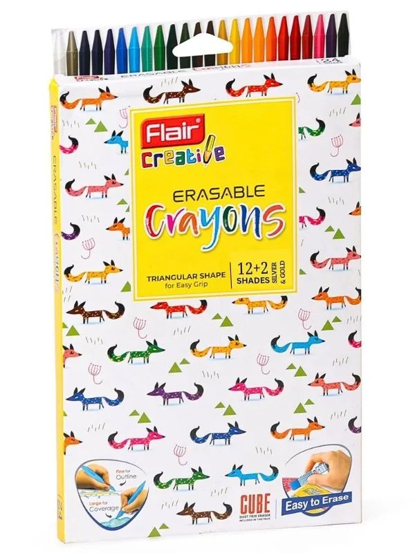 Flair Creative Crayons Erasable - Bhandari Stationers - Best Stationery Store In Kota