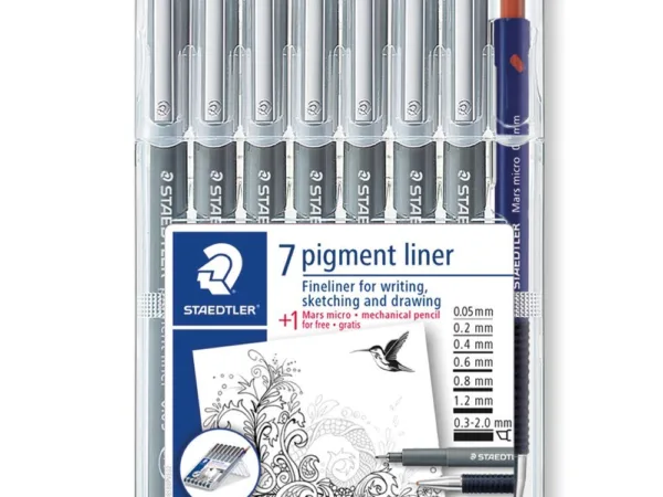 Staedtler 7 Pigment Liner Fineliner, Sketching And Drawing Pen Set (Pack of 7) Free 1 Mars Micro Pencil - Bhandari Stationers - Best Stationery Store In Kota