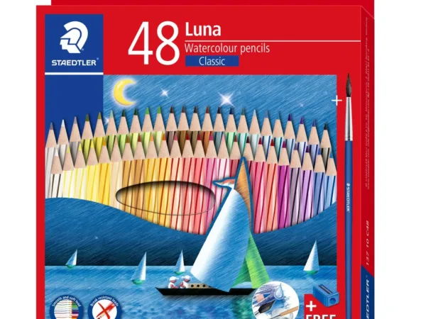 Staedtler Luna Watercolor Pencils, Classic 48 Pieces Free Mechanical Pencil+Lead Box - Bhandari Stationers - Best Stationery Store In Kota