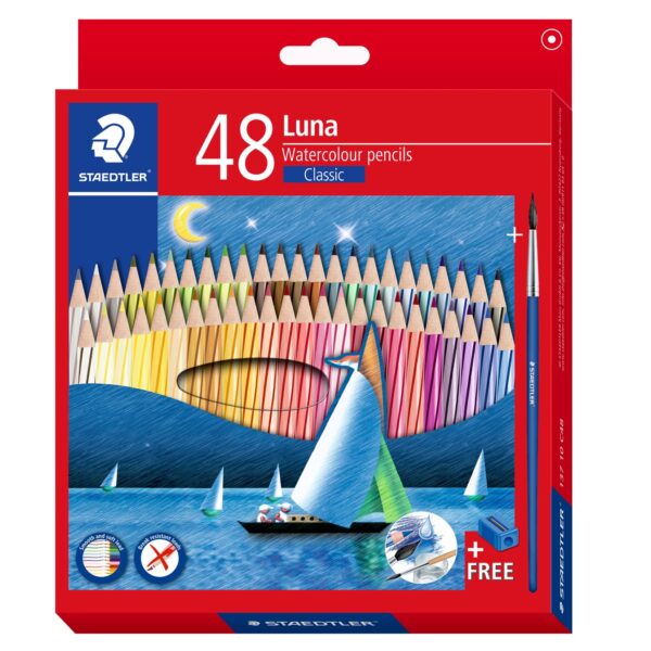 Staedtler Luna Watercolor Pencils, Classic 48 Pieces Free Mechanical Pencil+Lead Box - Bhandari Stationers