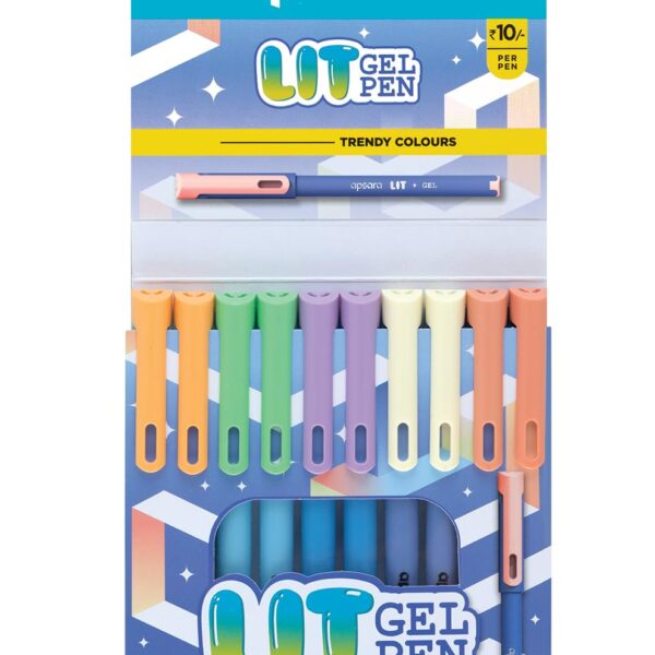 Apsara Lit Gel Pen 10 Unit Pack - Bhandari Stationers