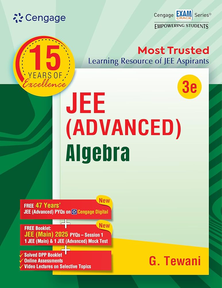 71ghG8GrfiL._UF1000,1000_QL80_ Cengage 15 Years Of Excellence JEE Advanced Algebra Textbook By G. Tewani - Bhandari Stationers - Best Stationery Store In Kota