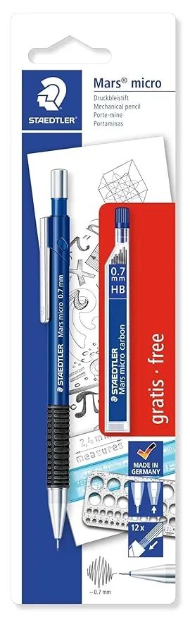 Staedtler Mars Micro 0.7mm Mechanical Pencil with 1 Lead Tube - Bhandari Stationers - Best Stationery Store In Kota
