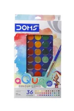 Doms 36 Shades 30mm Water Colour Cakes | Organic Rich Colour Pigments | Free 2 x Brush Inside Pack of 1 Multicolor - Bhandari Stationers - Best Stationery Store In Kota