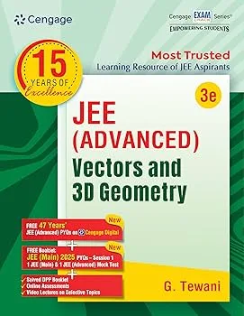 Cengage 15 Years Of Excellence JEE Advanced Vector And 3D Geometry Textbook By G. Tewani - Bhandari Stationers - Best Stationery Store In Kota