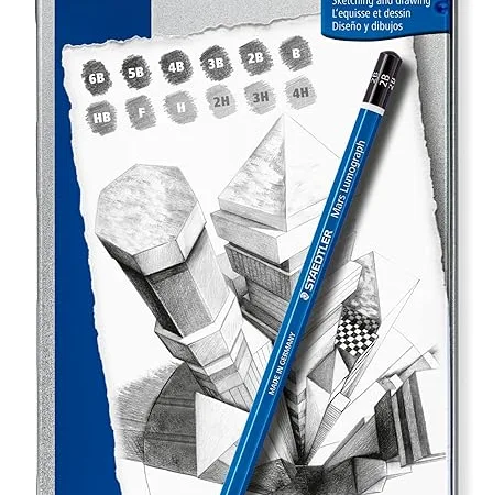 Staedtler Mars Lumograph - Drawing Graphite 12 Pencil - Metel Tin Box of - Best Stationery Store In Kota