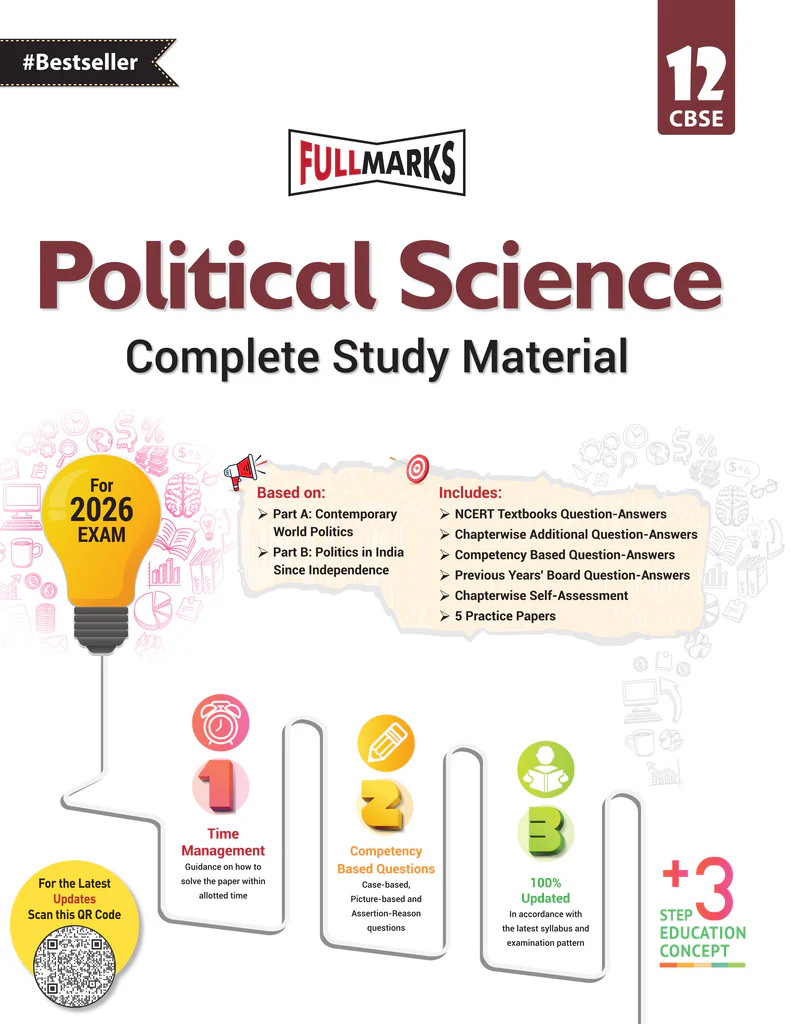 9789368934110CSMClass-12PoliticalScienceFRONT_1024x1024 Full Marks Political Science Complete Study Material Class 12 | Based on Part A, Part B - Bhandari Stationers - Best Stationery Store In Kota
