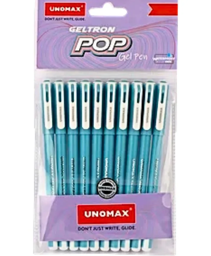 Unomax Geltron Pop Gel Pen 10 Unit Pack - Bhandari Stationers - Best Stationery Store In Kota