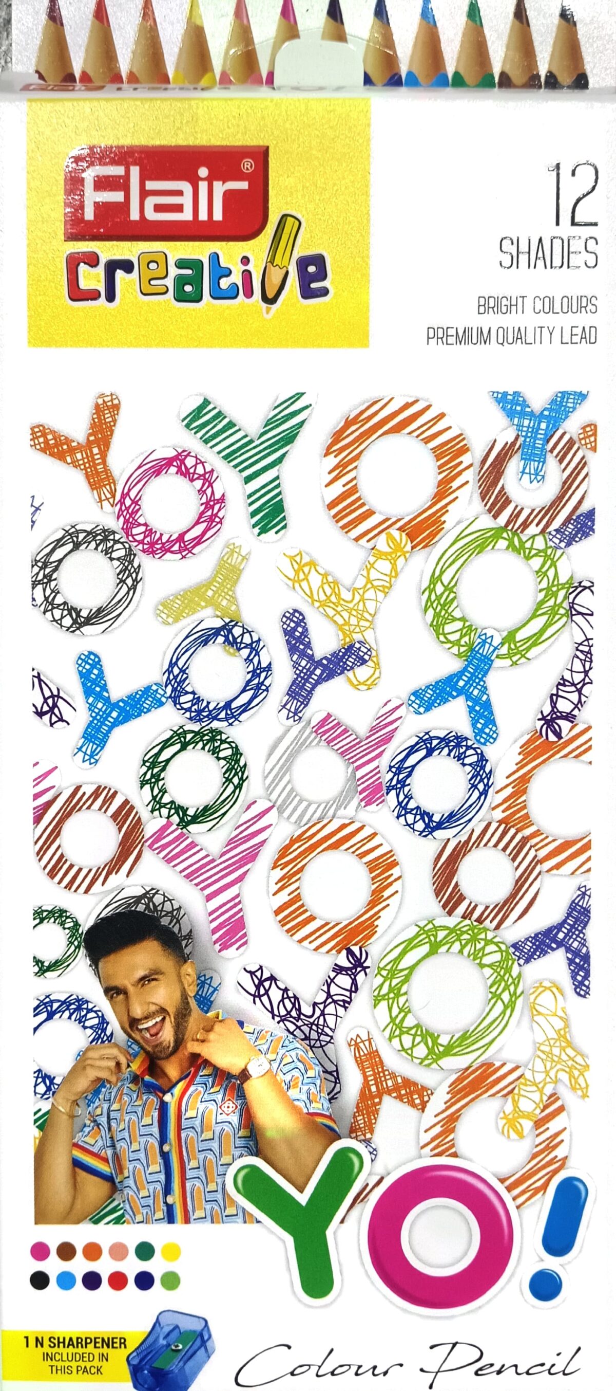 Flair Creative YO! Colour Pencil 12 Shades Ideal For Students - Bhandari Stationers
