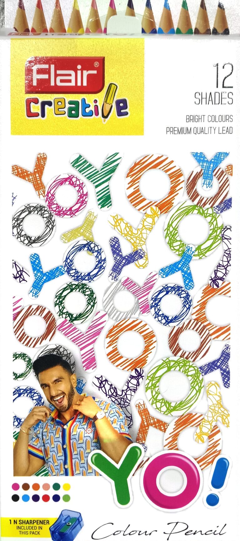 Flair Creative YO! Colour Pencil 12 Shades Ideal For Students - Bhandari Stationers