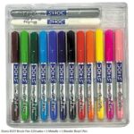 DOMS 12 Shades Brush Pen Box Pack | Super Soft Tip With Brilliant Colors | Water Based Ink Pack Of 1, Multicolor - Bhandari Stationers