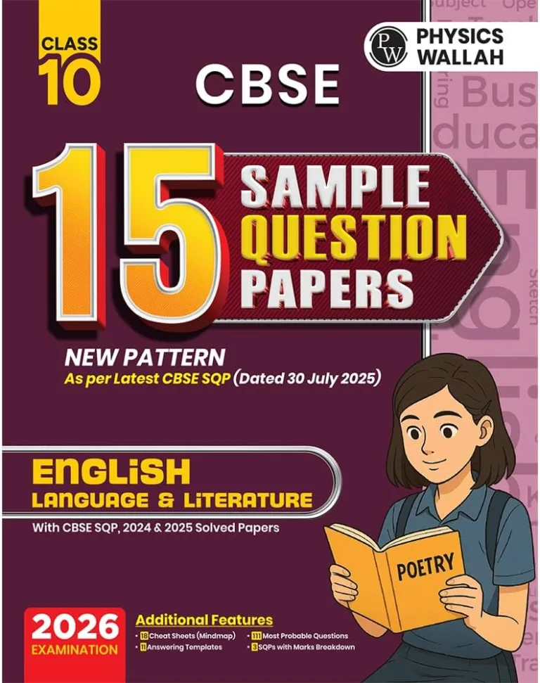 Physics Wallah CBSE English Language and Literature 15 Sample Question Paper For Class 10th, 2025-26 With Solution - Bhandari Stationers