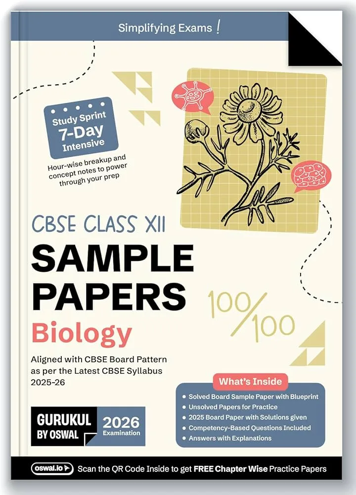 718zwz8EbsL._AC_UF1000,1000_QL80_ Gurukul By Oswal CBSE Biology Sample Question Paper For Class 12th, 2025-26 With Solution - Bhandari Stationers