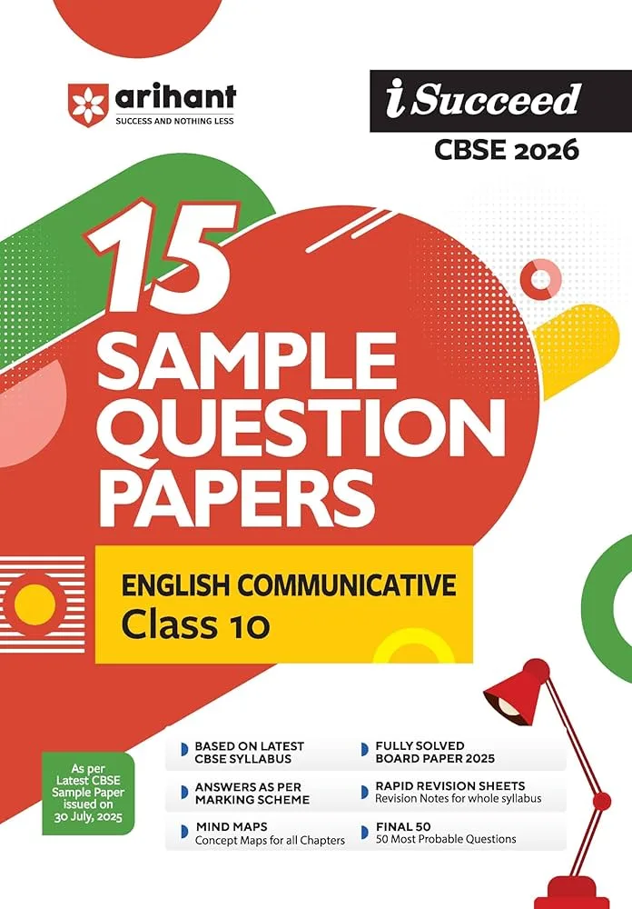 Arihant CBSE English Communication 15 Sample Question Paper For Class 10th, 2025-26 With Solutions - Bhandari Stationers