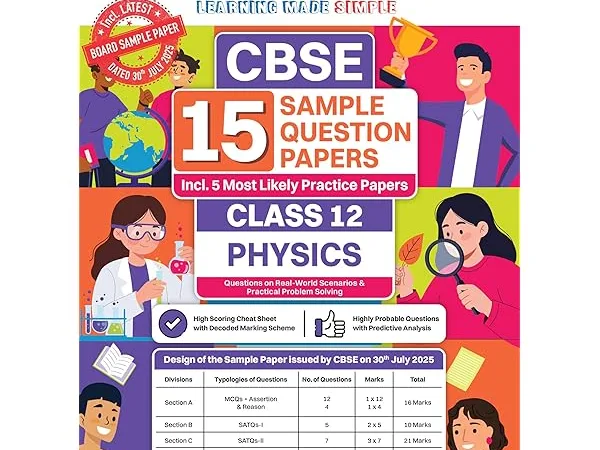 Oswaal Books CBSE Physics 15 Sample Question Paper For Class 12th, 2025-26 With Solution - Bhandari Stationers