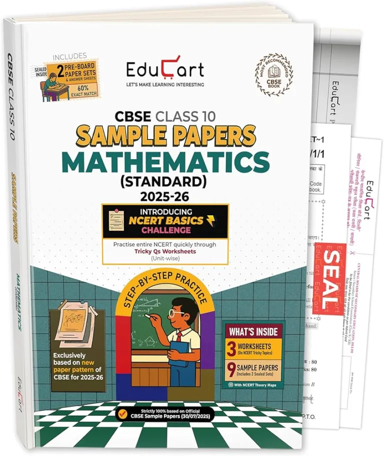Edu Cart CBSE Mathematics Sample Question Paper For Class 10th, 2025-26 With Solution - Bhandari Stationers