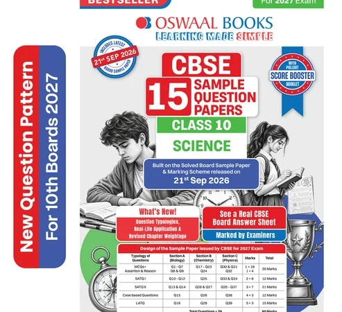 Oswaal Books Science 15 Sample Paper For CBSE Class 10th 2027 With Solutions - Bhandari Stationers Kota