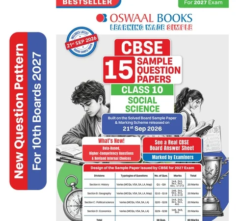 Oswaal Books Social Science 15 Sample Paper For CBSE Class 10th 2027 With Solutions - Bhandari Stationers Kota