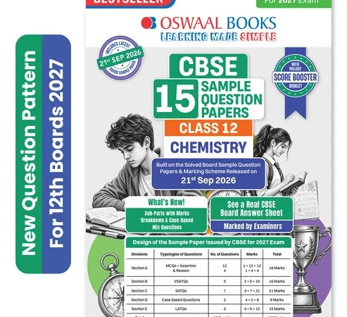 Oswaal Books Chemistry 15 Sample Paper For CBSE Class 12th Exam 2027 With Solution - Bhandari Stationers Kota