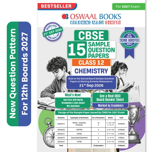 Oswaal Books Chemistry 15 Sample Paper For CBSE Class 12th Exam 2027 With Solution - Bhandari Stationers Kota