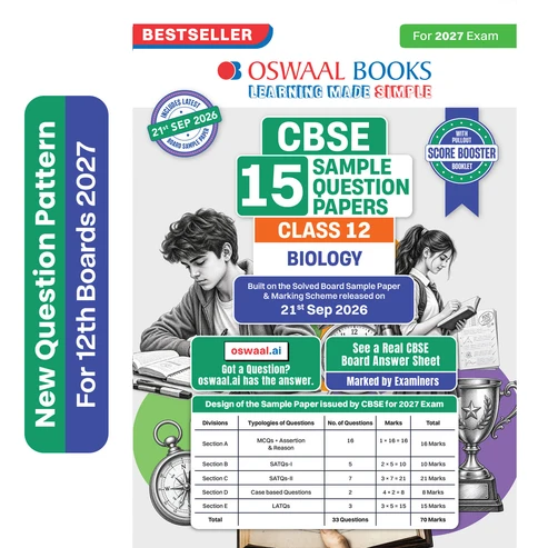 Oswaal Books Biology 15 Sample Paper For CBSE Class 12th Exam 2027 With Solution - Bhandari Stationers Kota