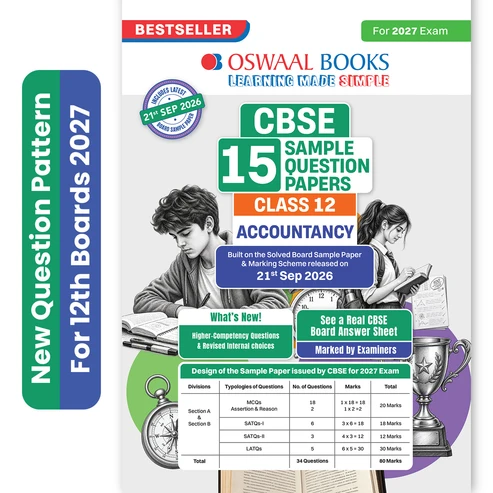 Oswaal Books Accountancy 15 Sample Paper For CBSE Class 12th Exam 2027 With Solution - Bhandari Stationers Kota