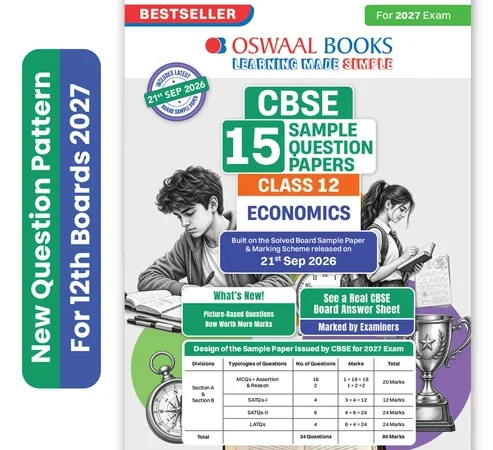 Oswaal Books Economics 15 Sample Paper For CBSE Class 12th Exam 2027 With Solution - Bhandari Stationers Kota