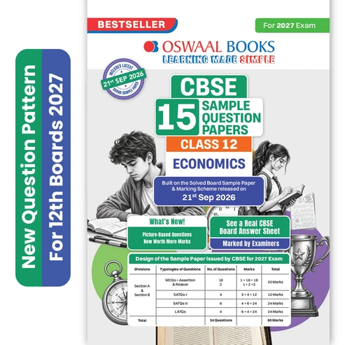 Oswaal Books Economics 15 Sample Paper For CBSE Class 12th Exam 2027 With Solution - Bhandari Stationers Kota