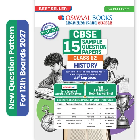 Oswaal Books History 15 Sample Paper For CBSE Class 12th Exam 2027 With Solution - Bhandari Stationers Kota
