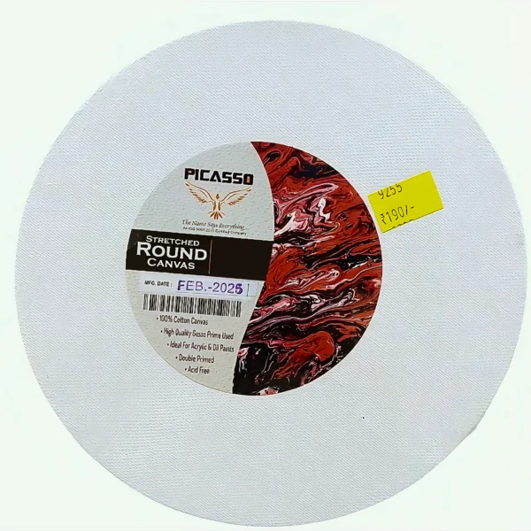 Picasso Acrylic Painting Art Canvas Board Frame Round Shape All Size - Bhandari Stationers