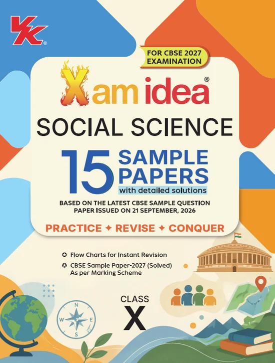 VK Xam idea Social Science 15 Sample Papers For CBSE Class 10th With Details Solutions 2027 Exam - Bhandari Stationers Kota