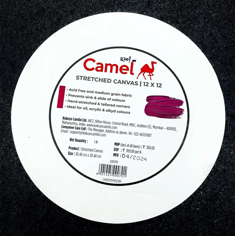 Camel Acrylic Painting Art Canvas Round Shape Size 12"x12" - Bhandari Stationers