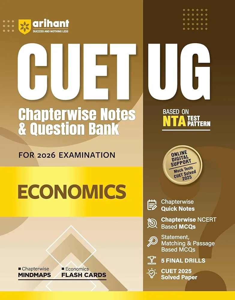 71egMUGhEJL._AC_UF1000,1000_QL80_ Arihant CUET UG Economics Chapterwise Notes & Question Bank Paper For 2026 Examination - Bhandari Stationers