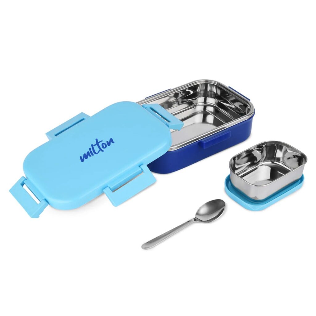 Flatmate Senior Lunch Box Stainless Steel - Milton - Bhandari Stationers
