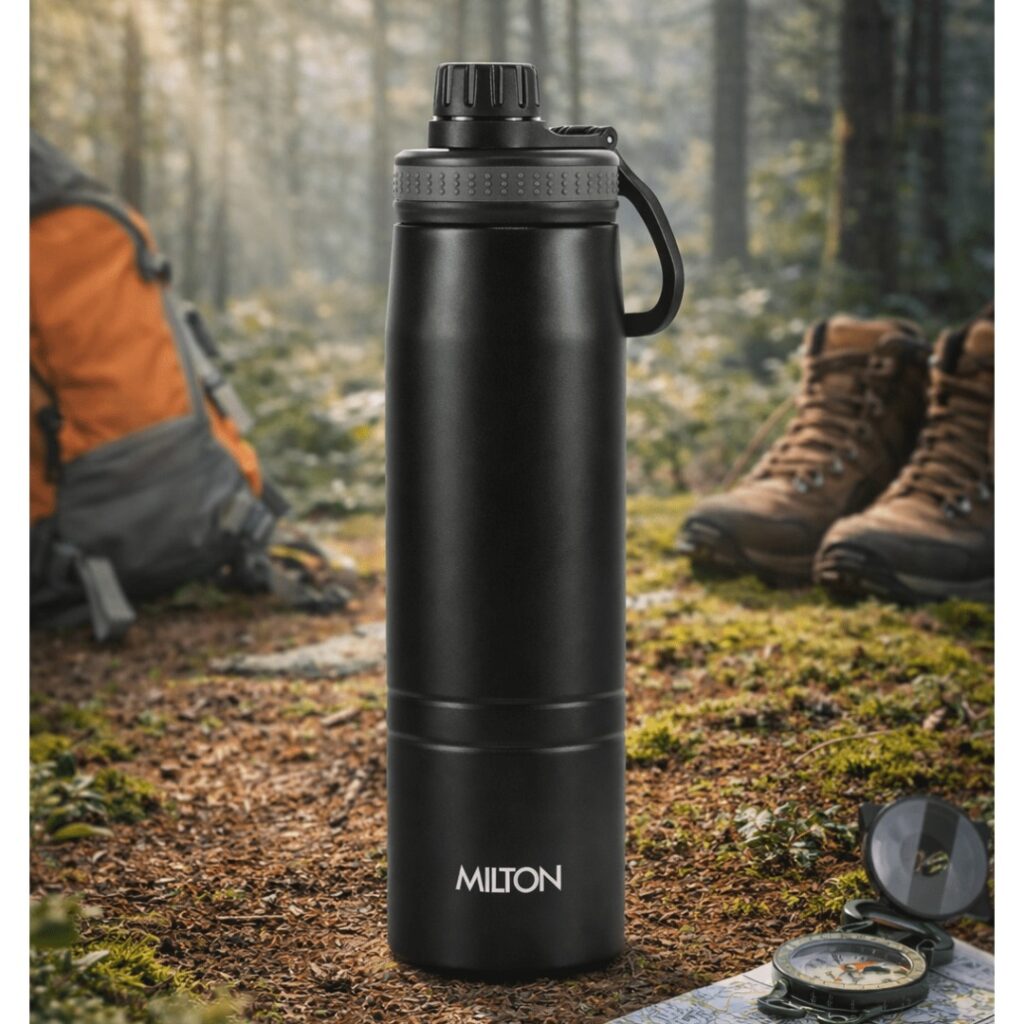 Personalized Sparkle Thermo steel Water Bottle 600ml - Milton - Bhandari Stationers Kota