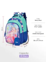 Genie Aqua Dream School Bag for Kids - Navy Blue - Image 4