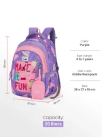 Genie Fun Pop Best School Bag for Kids - Purple - Image 3