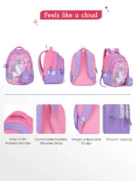 Genie Twinkle Corn School Bag for Kids - Pink - Image 3