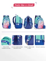 Genie Aqua Dream School Bag for Kids - Navy Blue - Image 5