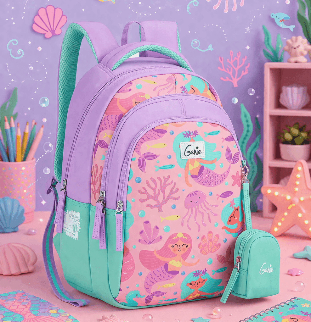 Genie Bubbles School Bag for Kids - Lavender - Bhandari Stationers