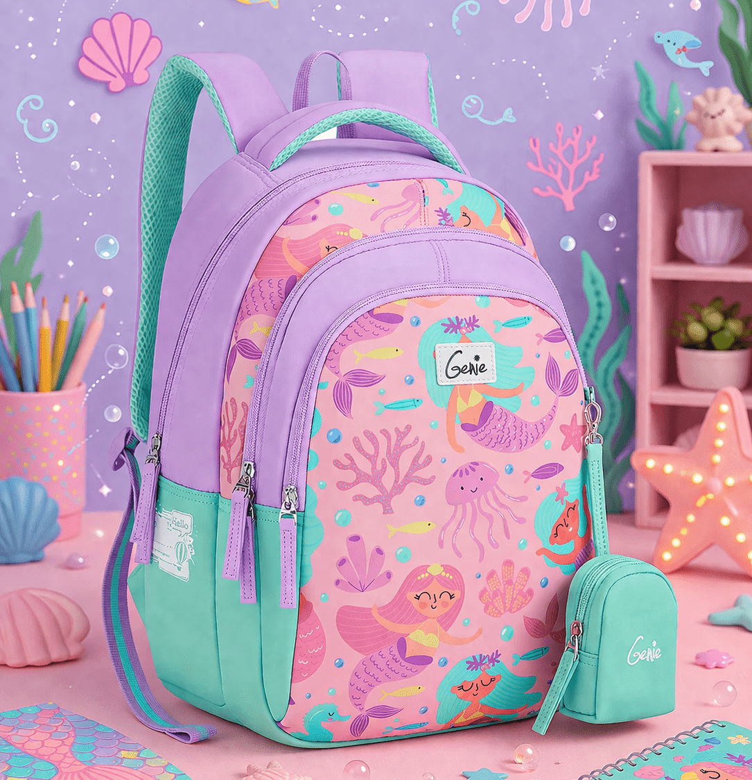 Genie Bubbles Best School Bag for Kids - Lavender - Bhandari